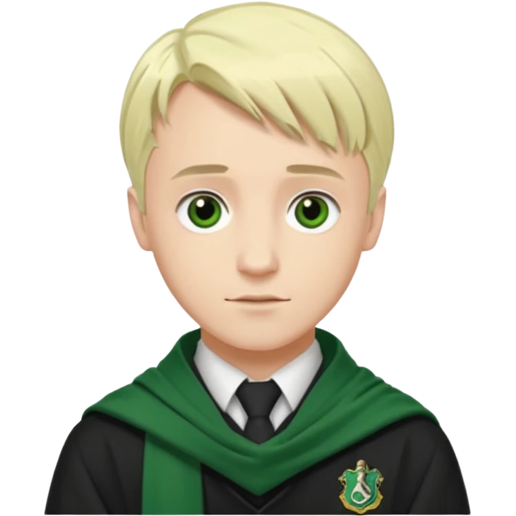draco malfoy, hogwarts uniform,  green scarf emoji