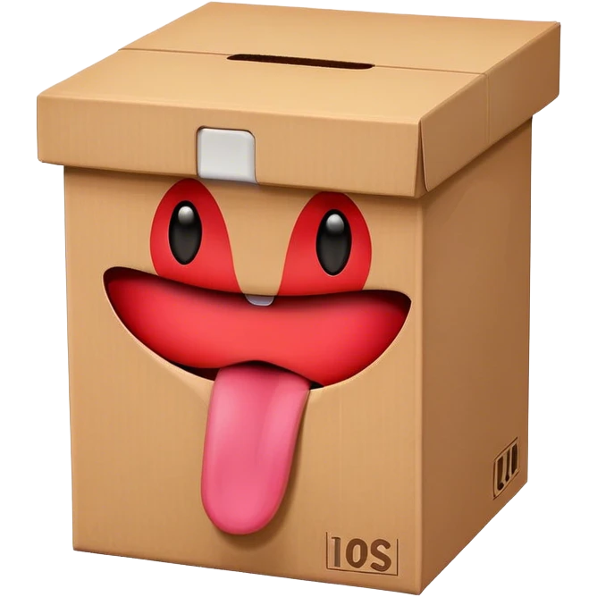 Box with tongue out  emoji