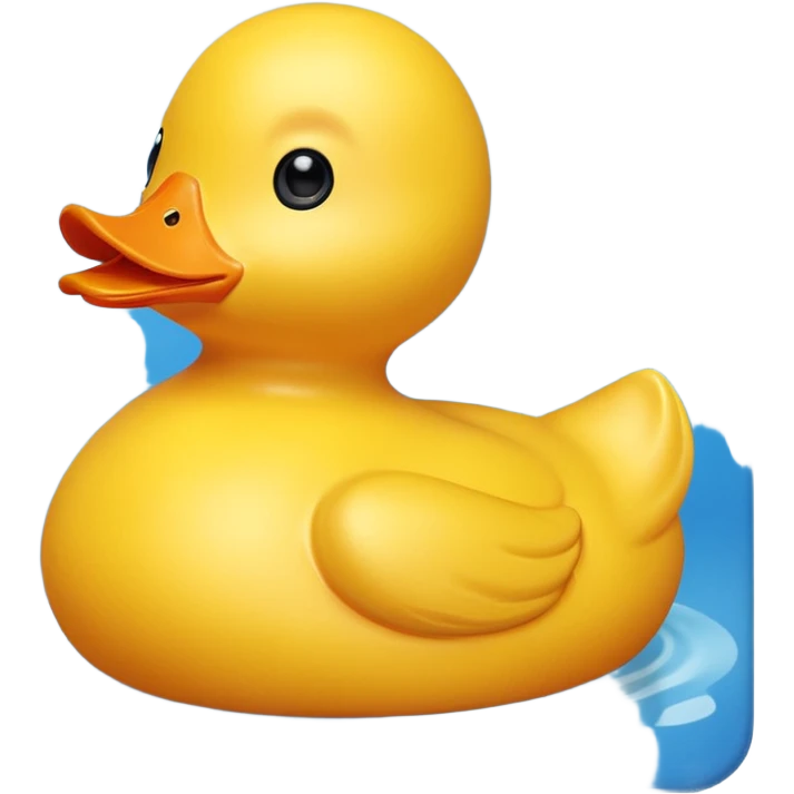 Rubber duck on blue mat emoji