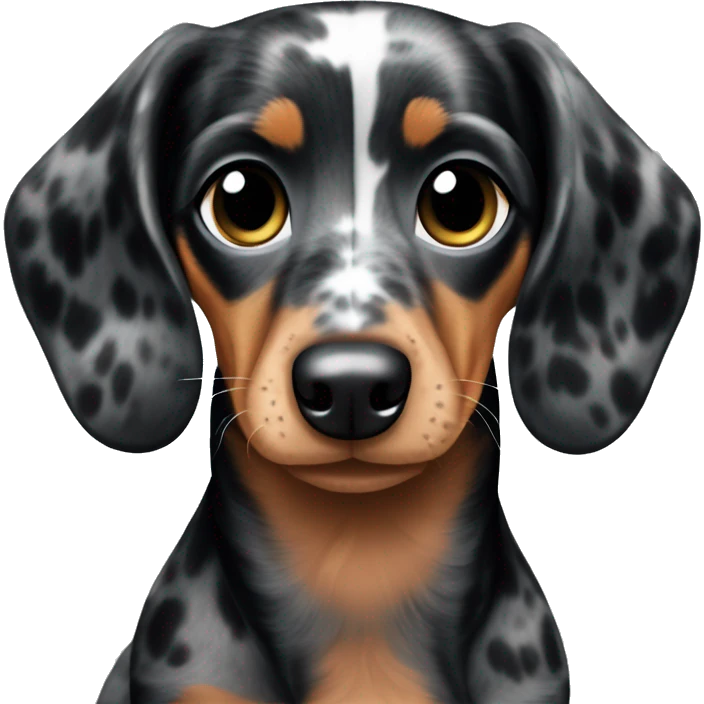 Black Merle mini dachshund  emoji