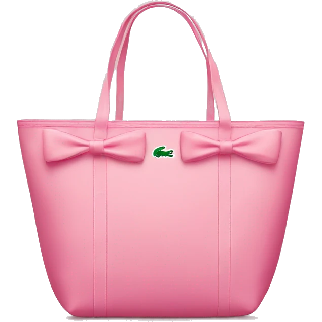 pink lacoste tote bag with bow emoji