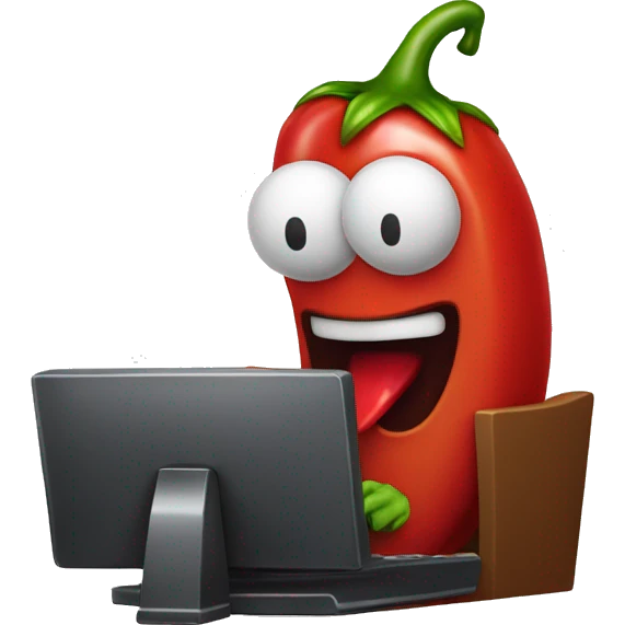 Chili pepper playing video games emoji