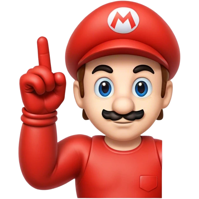 super mario glove finger pointing emoji