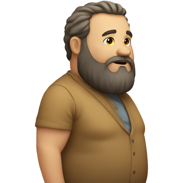Fat bearded man emoji
