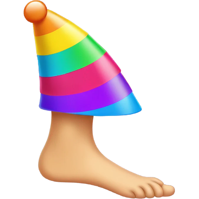 Bare feet with party hat  emoji
