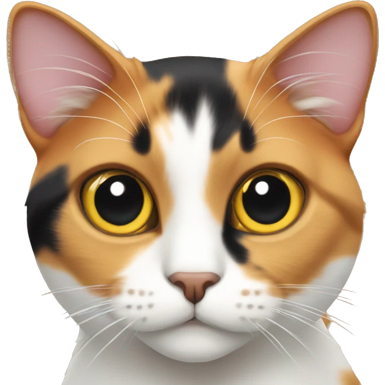 Calico cat looking at viewer emoji