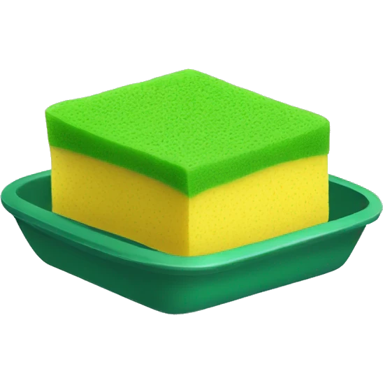 green flat square dish sponge emoji