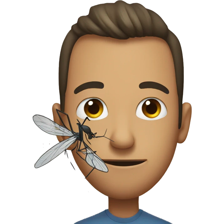 A mosquito sits on a man  emoji
