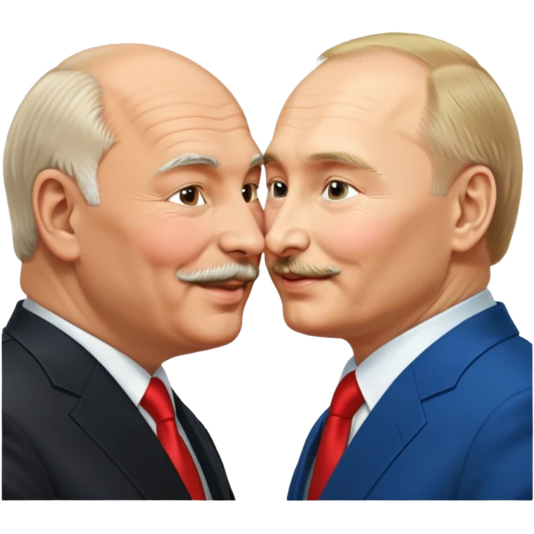 lukashenko and putin( without Beard)  kiss emoji
