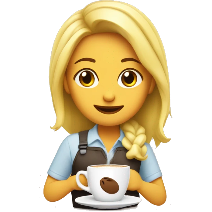 Chica rubia bebiendo café emoji