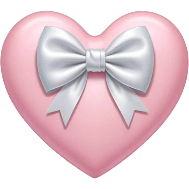 Light pink heart with white bow on it emoji