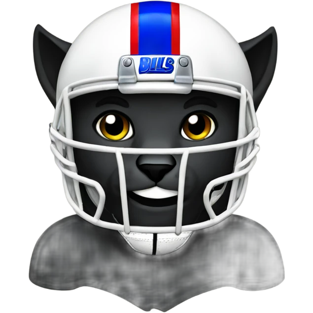 Black cat with buffalo bills football helmet emoji