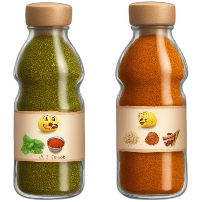 3 glasses bottle with kebap spices  emoji