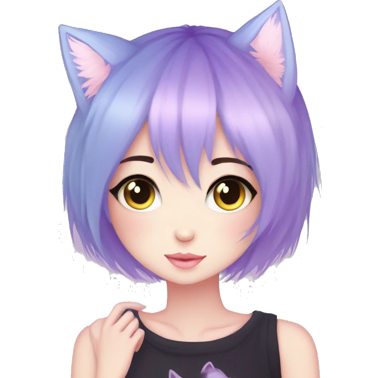Gorgeous Cute Edgy Pastel Gradient Beautiful Anime Emo CatLady emoji