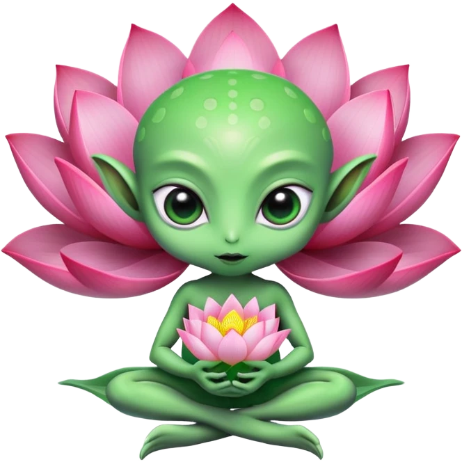 Alien with lotus emoji
