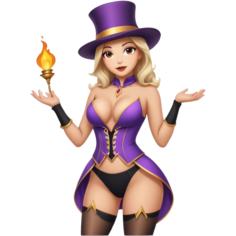 Sexy woman with big ass and look like magician  emoji