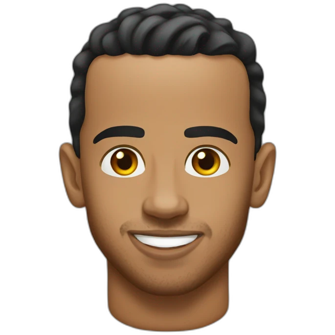 Lewis Hamilton face with no hat emoji
