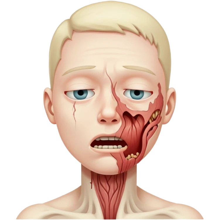 Dead face choking itself  emoji