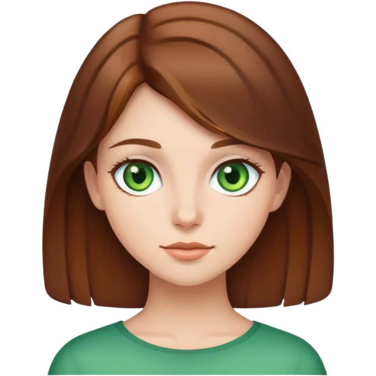 pretty girl with brown hair green eyes emoji
