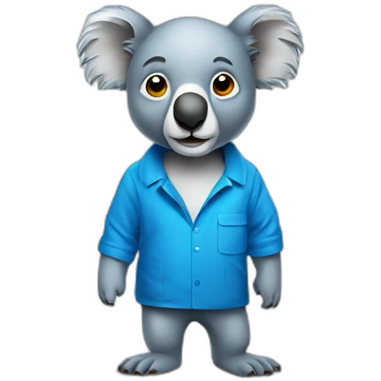smart lean math koala man wearing blue cloth emoji