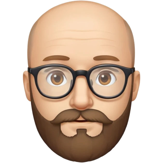 Create balding, bearded man with glasses emoji