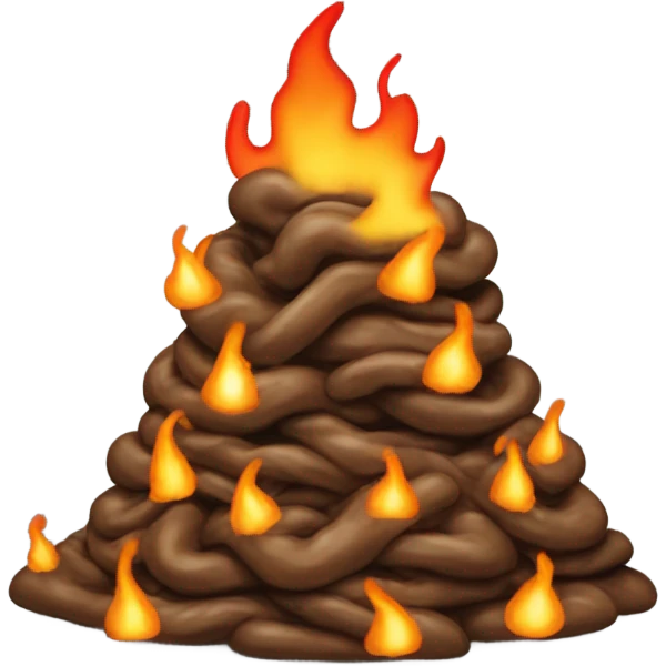 poop on fire and in pain emoji