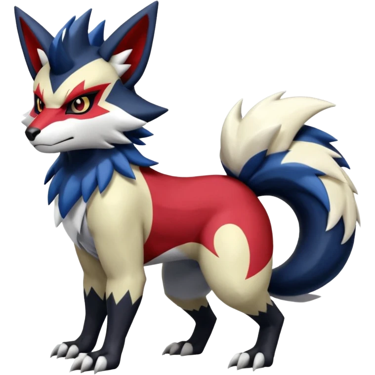 Shiny furry cool Zeraora-Zangoose-Absol-Obstagoon-fusion emoji