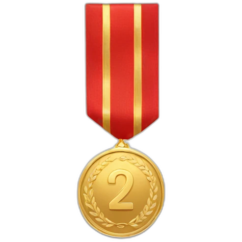 gold medal red ribbon emoji