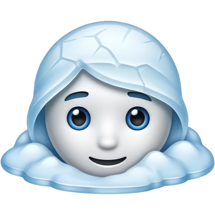 Frost creeping over the surface, half-covered emoji