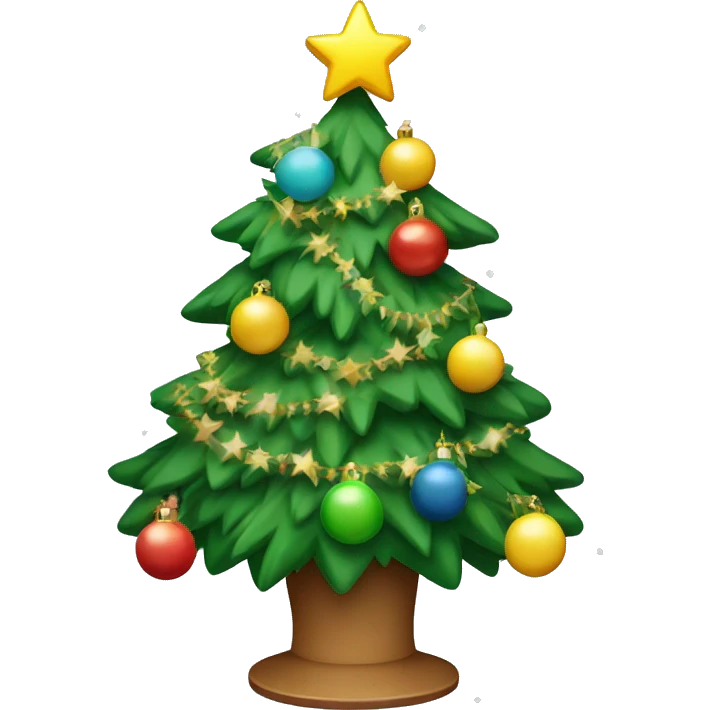 Christmas tree with garland and toys emoji