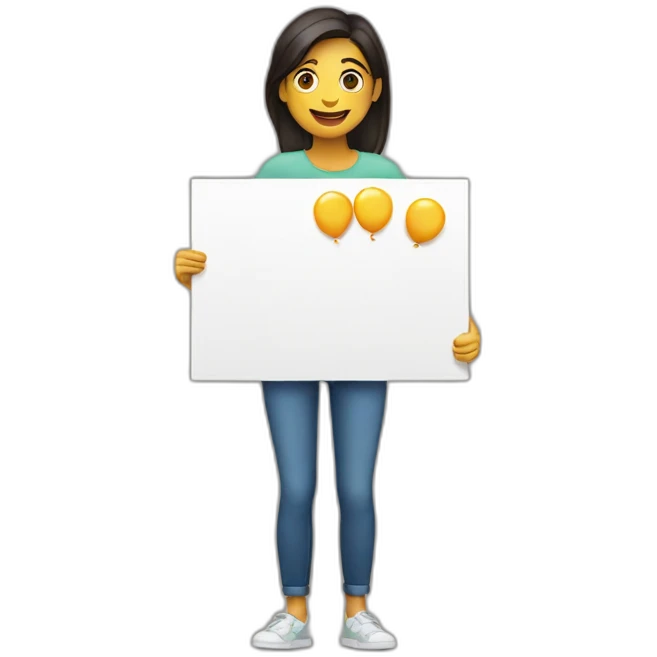 Person holding a sign that reads “Happy Birthday Priya” emoji