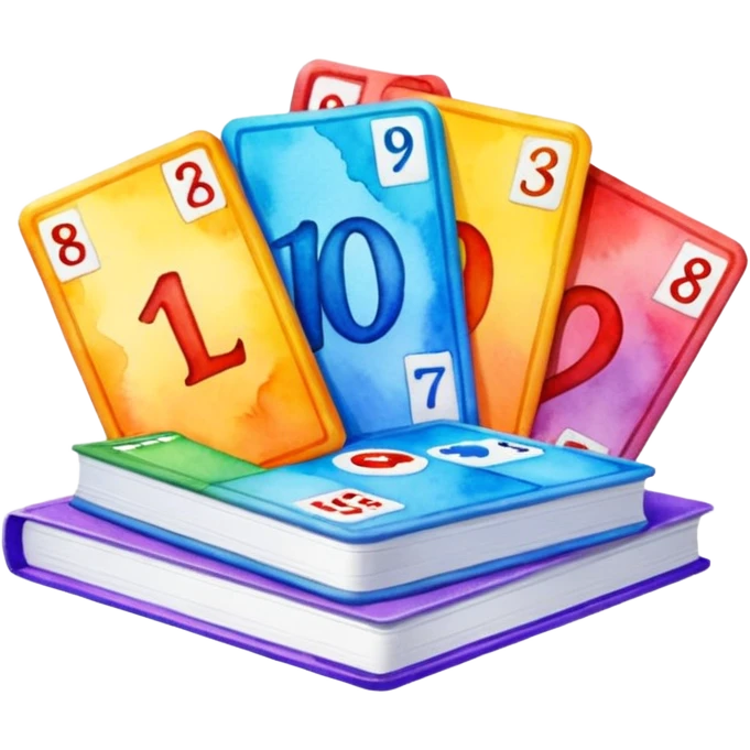 watercolor Lotto cards book emoji
