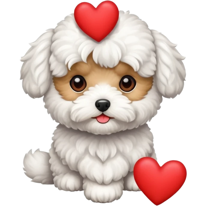 maltipoo with hearts emoji