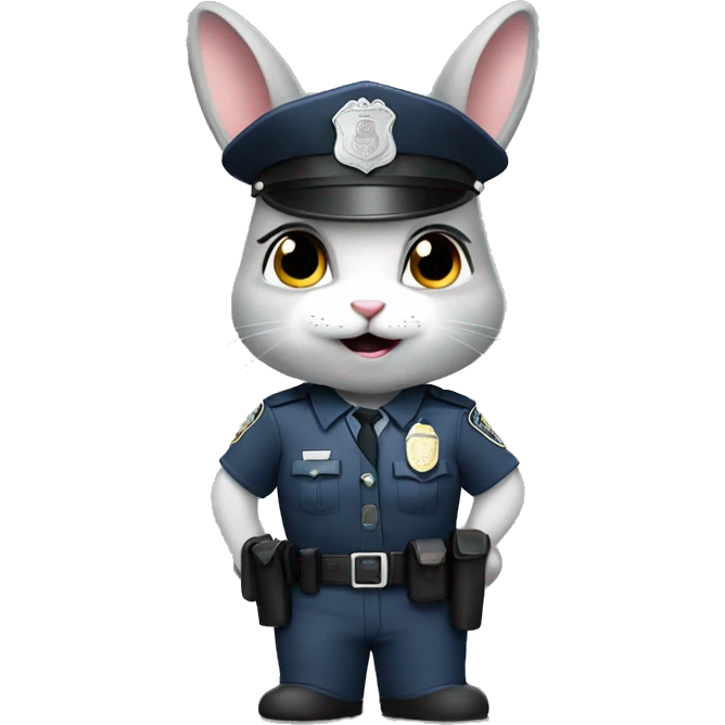 grey girl rabbit police sergeant emoji