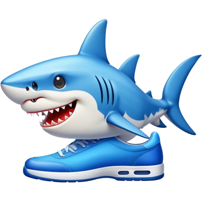 tiburón con zapatos azules emoji