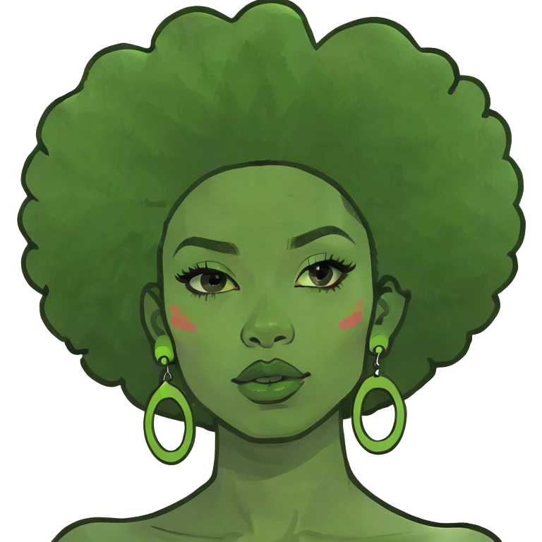 Black girl with Afro emoji