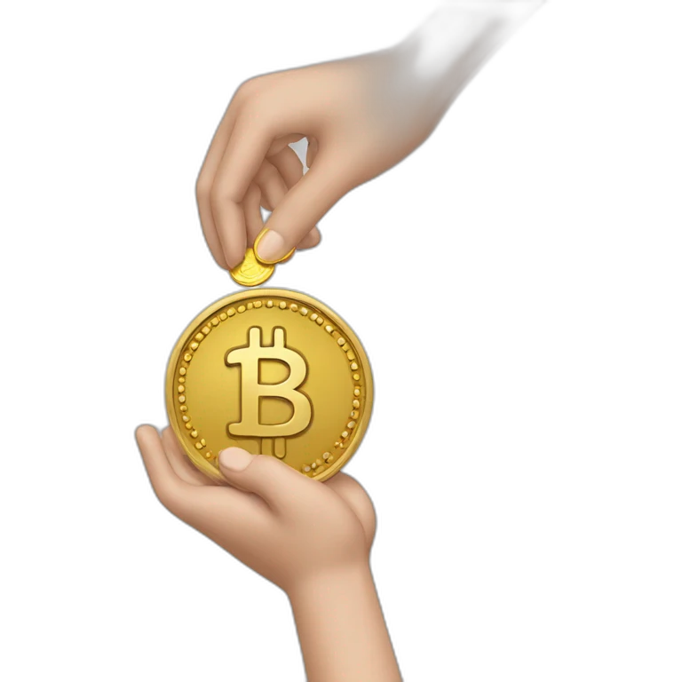 getting coin money with two hand emoji
