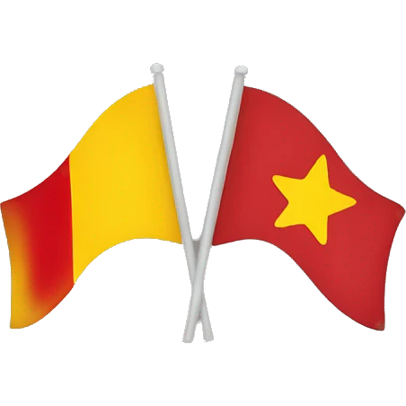 Flag of hsra left is red and yellow star on red right side yellow  emoji