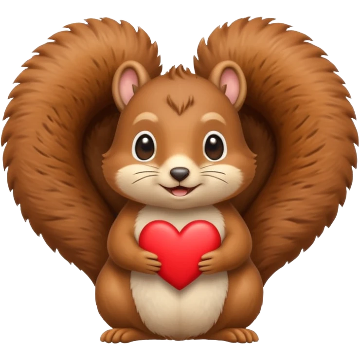 cute and round squirrel forming a heart with its hands, emoji style emoji