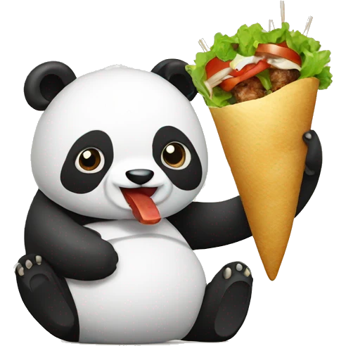 panda eating kebab emoji