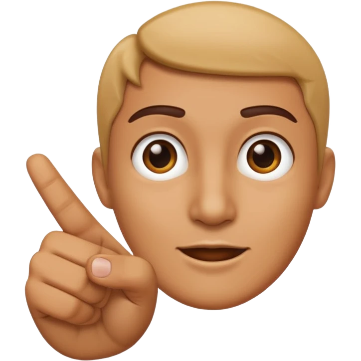 a finger pointing at the camera emoji