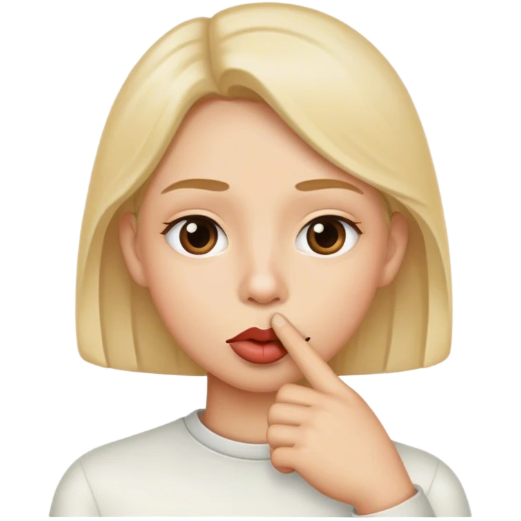 Visage avec un doigt sur la bouche emoji