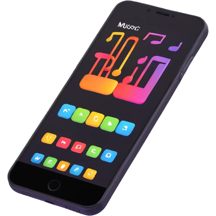 smartphone playing music app emoji