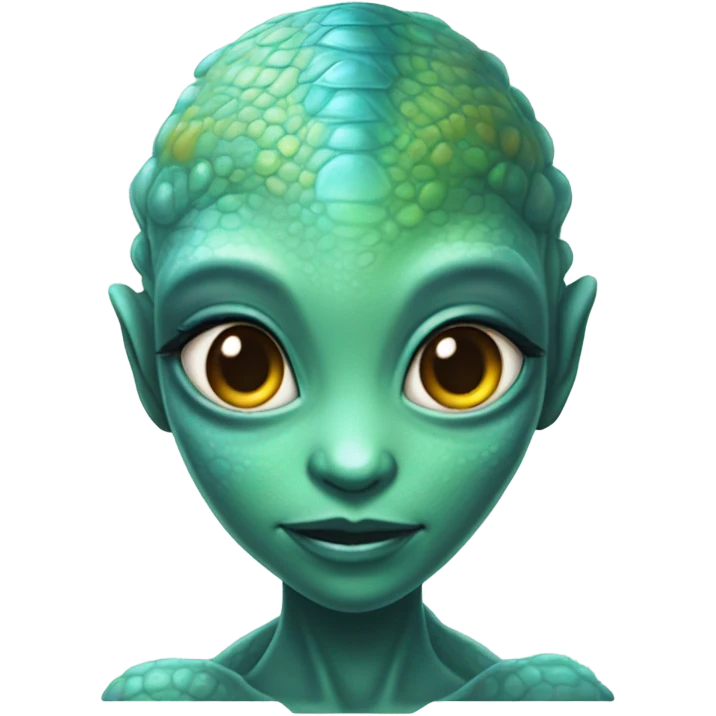 Alien reptilian woman, working emoji