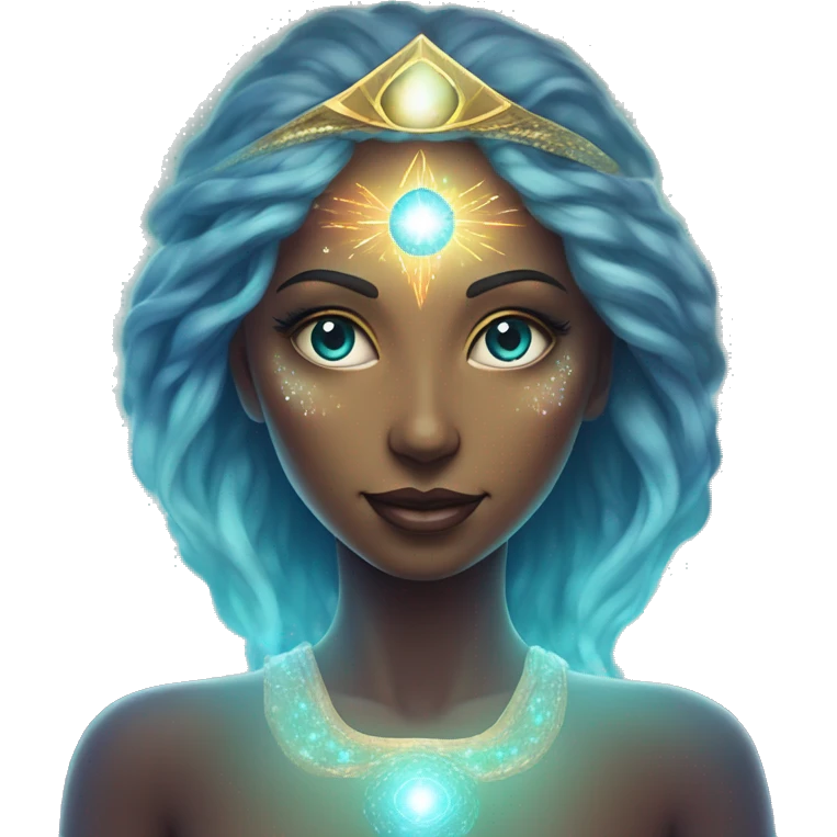 Pleiadian radiant glowing diva woman female third eye emoji