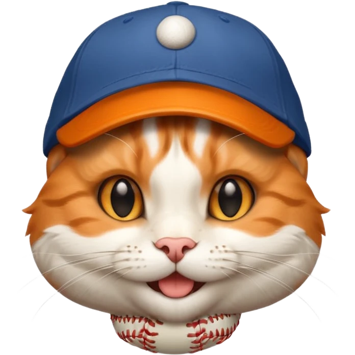 smiling cat with a baseball cap emoji