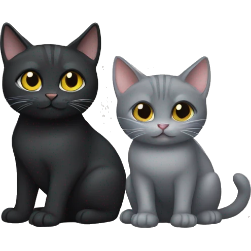 Gray Cat and Black Cat emoji