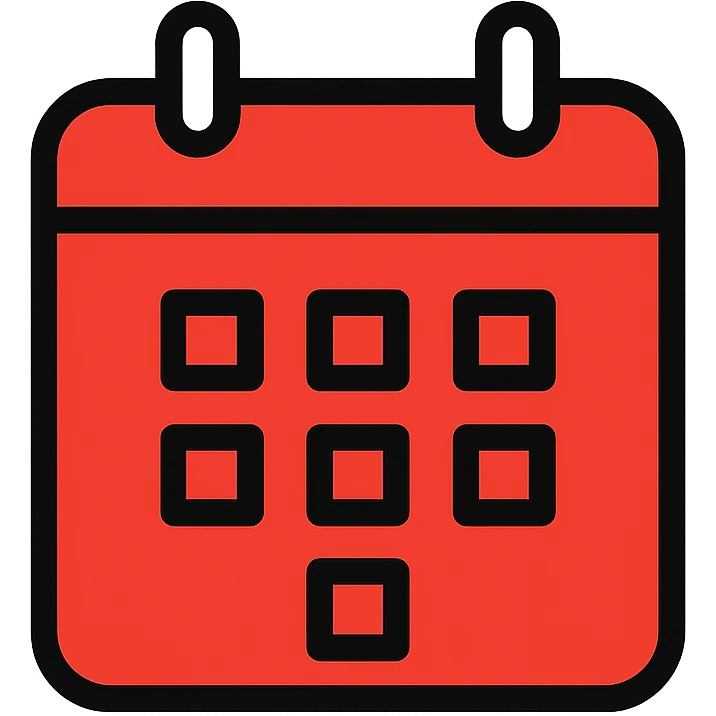 event calendar symbol in red, minimal style emoji