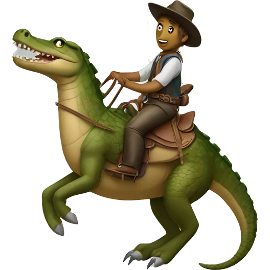 Crocodile riding a horse  emoji