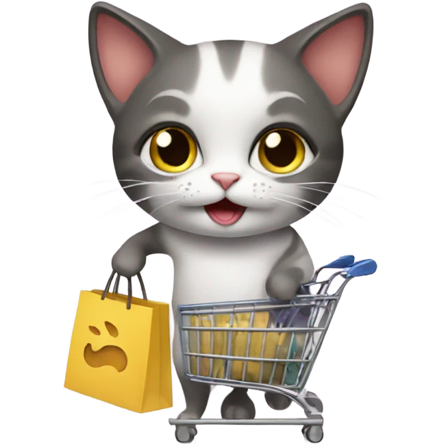 Cat going shopping emoji